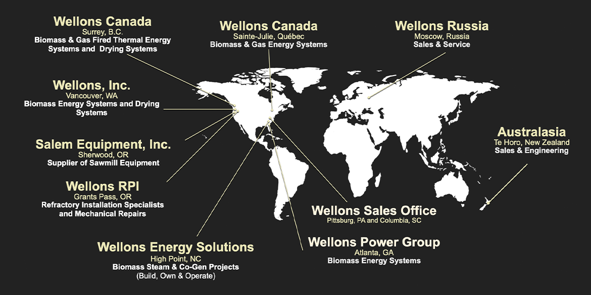 Wellons Map of Corporate Offices